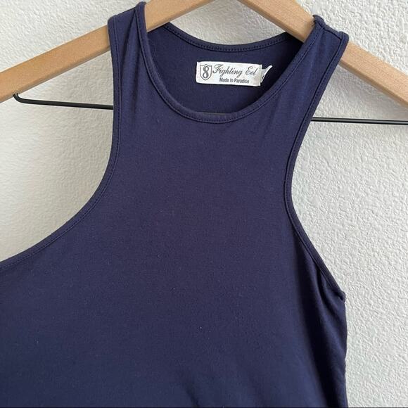 Fighting Eel Navy Blue Stretchy Tank Dress Small - Picture 3 of 9